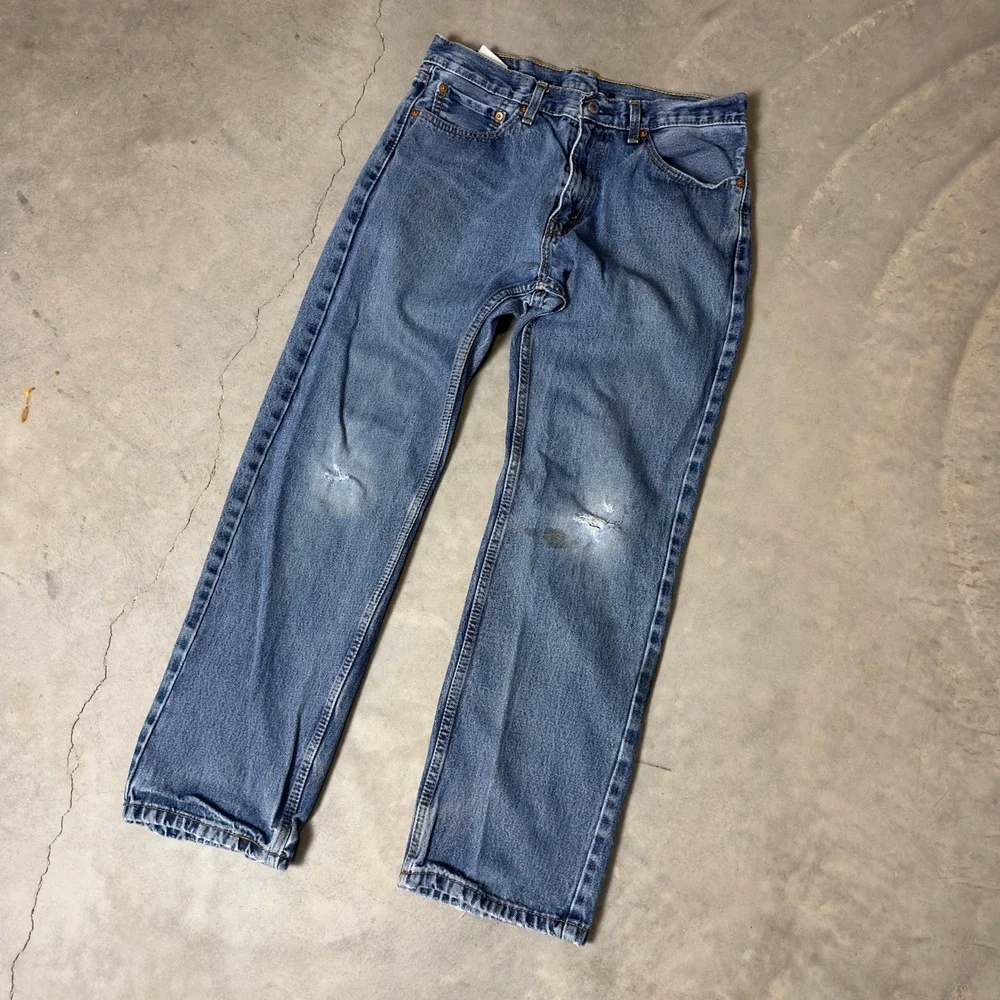 Levi's 505 Regular Fit Jeans Mens 32x30 Blue Baggy‎ Straight Leg Streetwear
